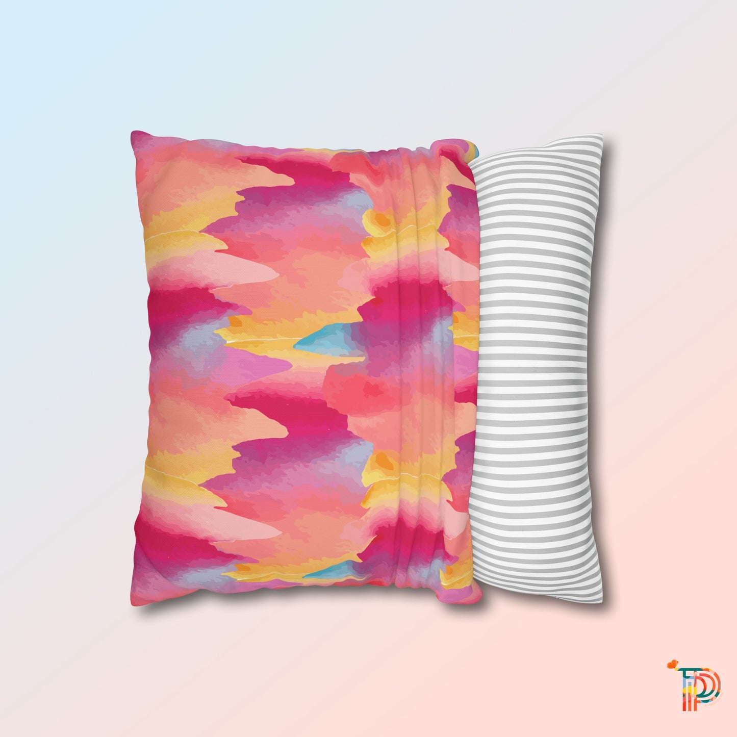 Artistic Paint Square Poly Canvas Pillowcase