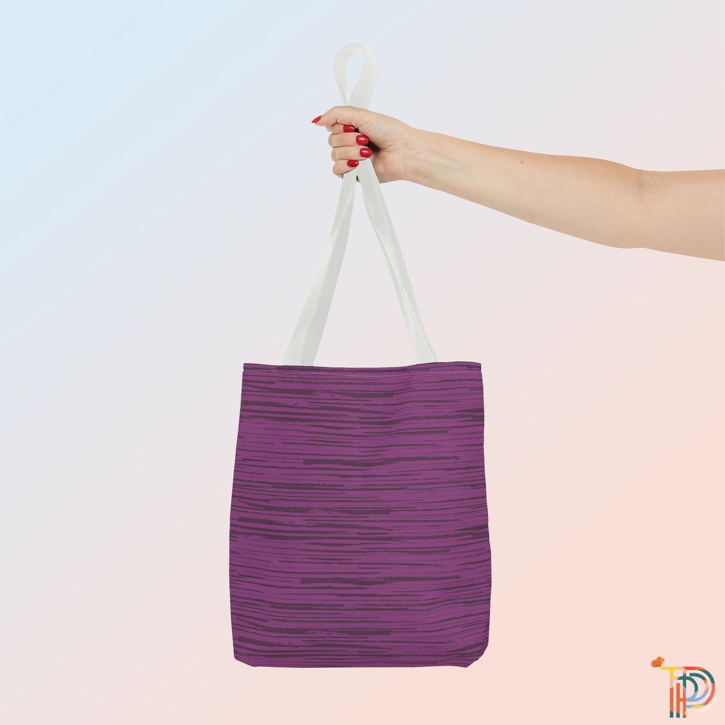 Sketchy Stripe Plum Tote Bag