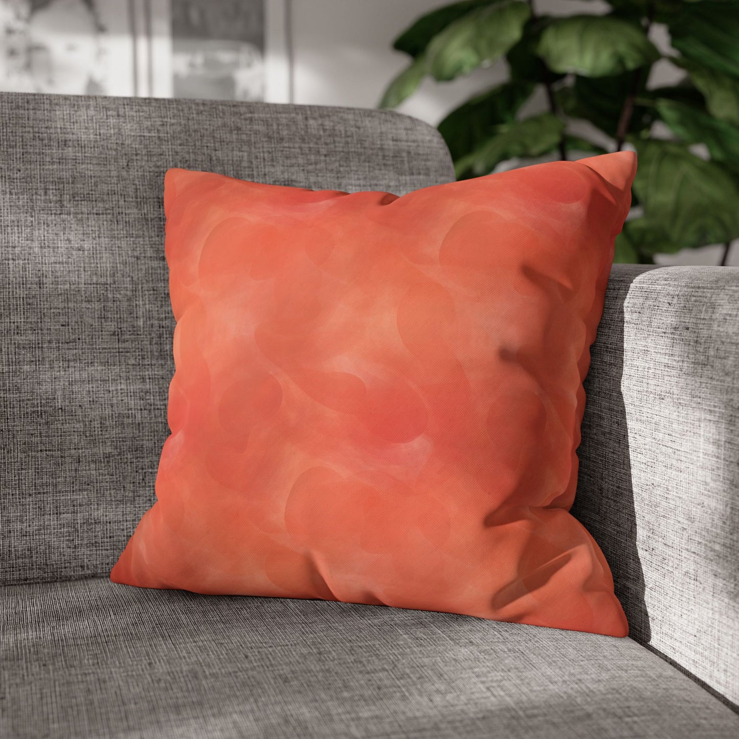 Peach Fuzz Square Poly Canvas Pillowcase