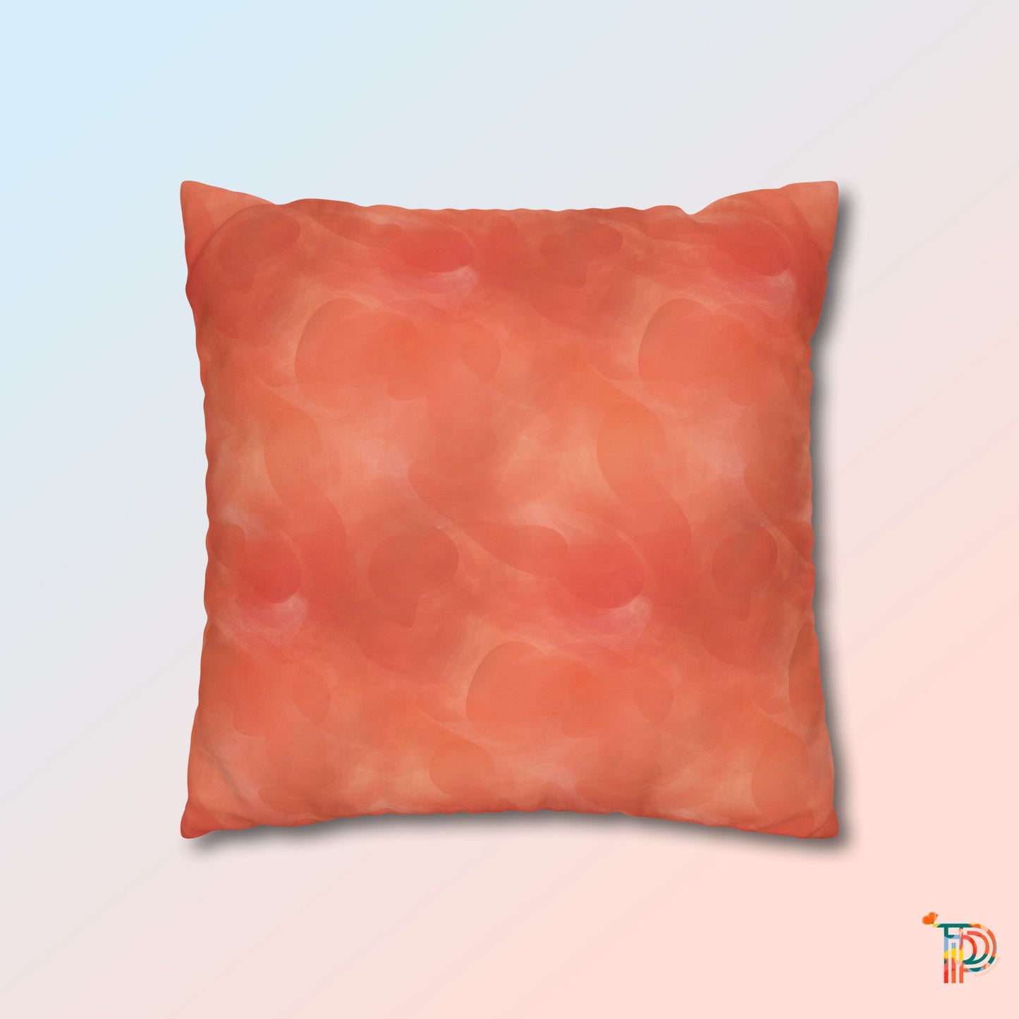 Peach Fuzz Square Poly Canvas Pillowcase