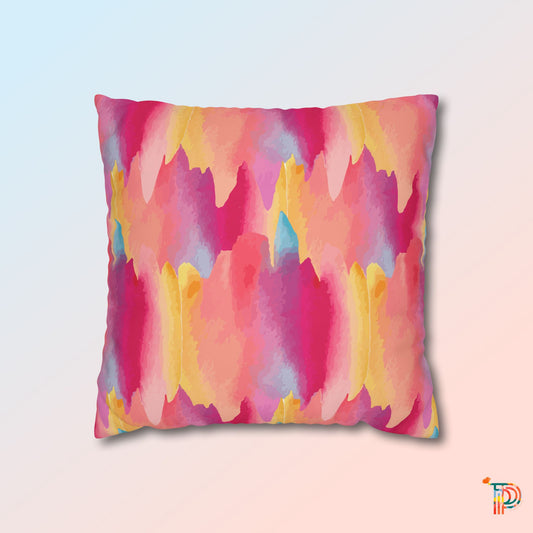 Artistic Paint Square Poly Canvas Pillowcase