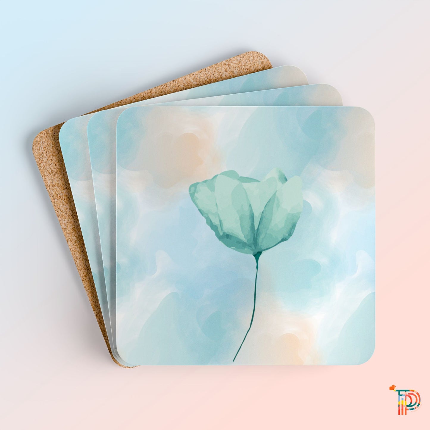 Sky Corkwood Coaster Set