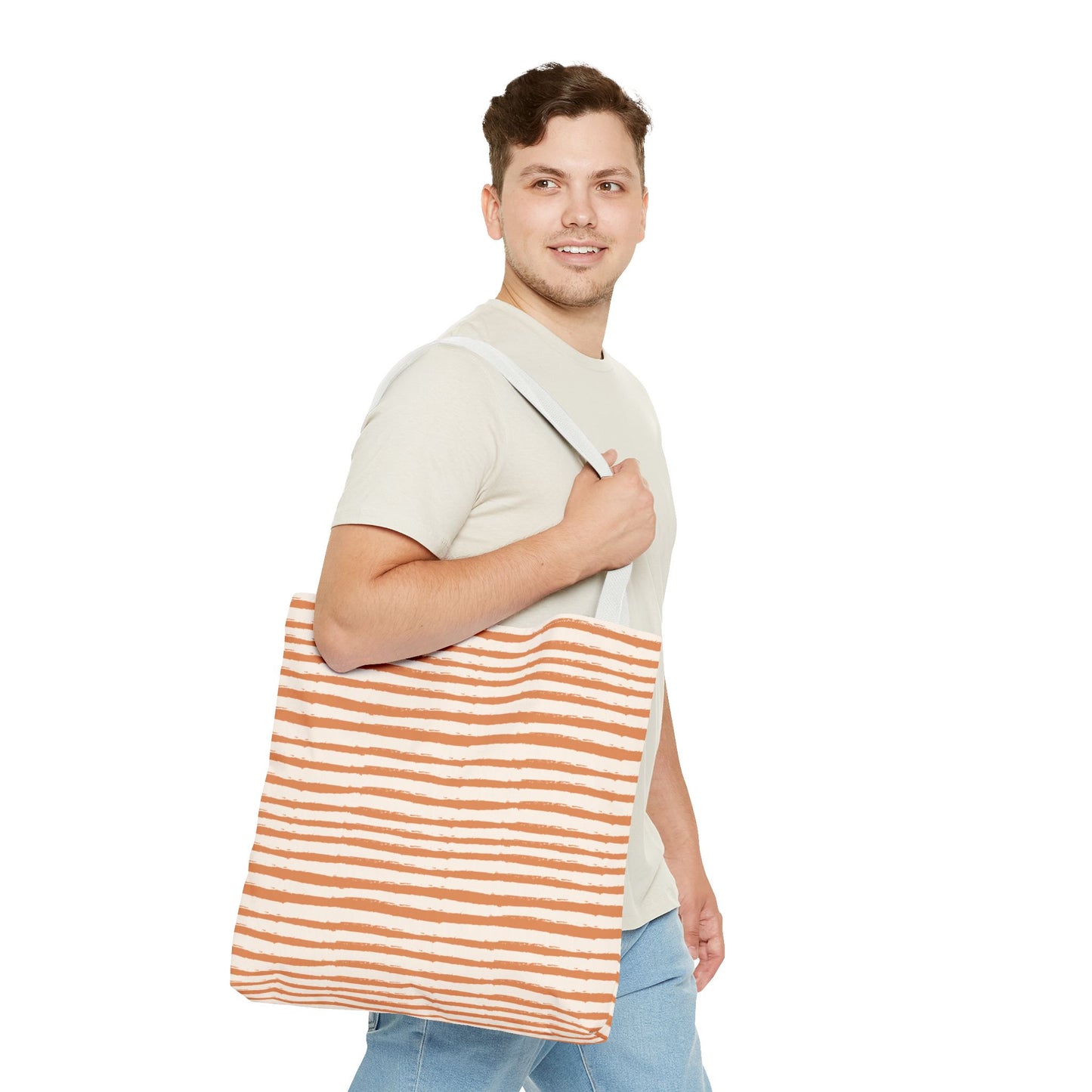 Peachy Stripe Tote Bag