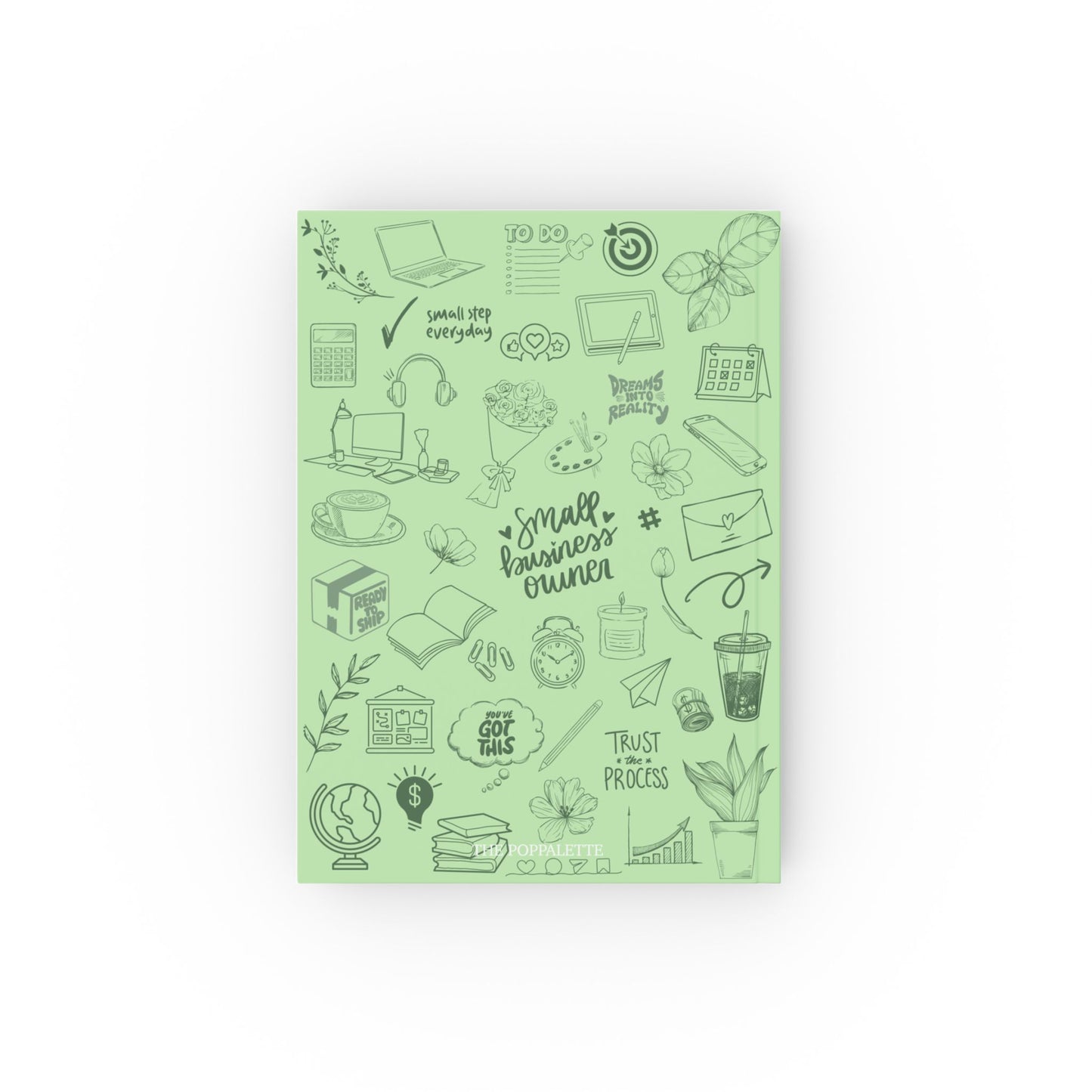 Hard Backed Journal - Macha Green Prints for Small Business Girlies, Perfect Gift