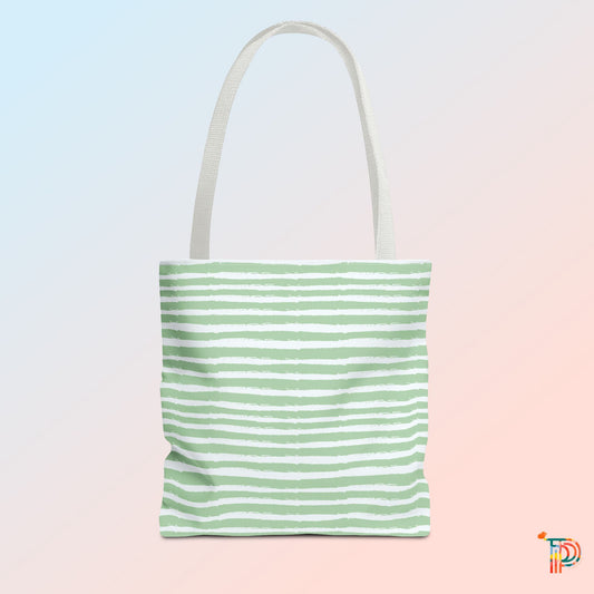 Macha Green Stripe Tote Bag