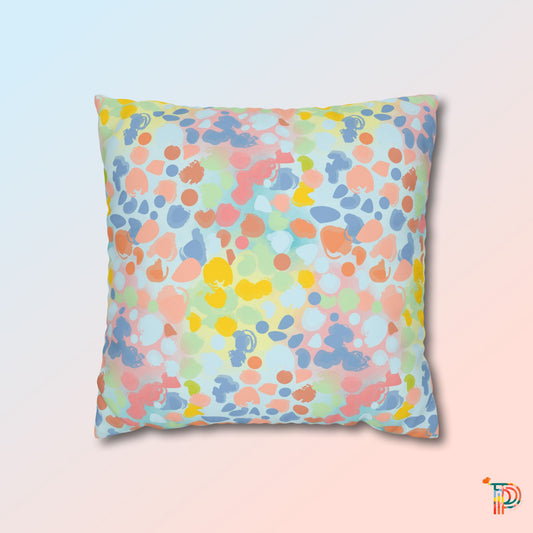 Brush Stroke Square Poly Canvas Pillowcase