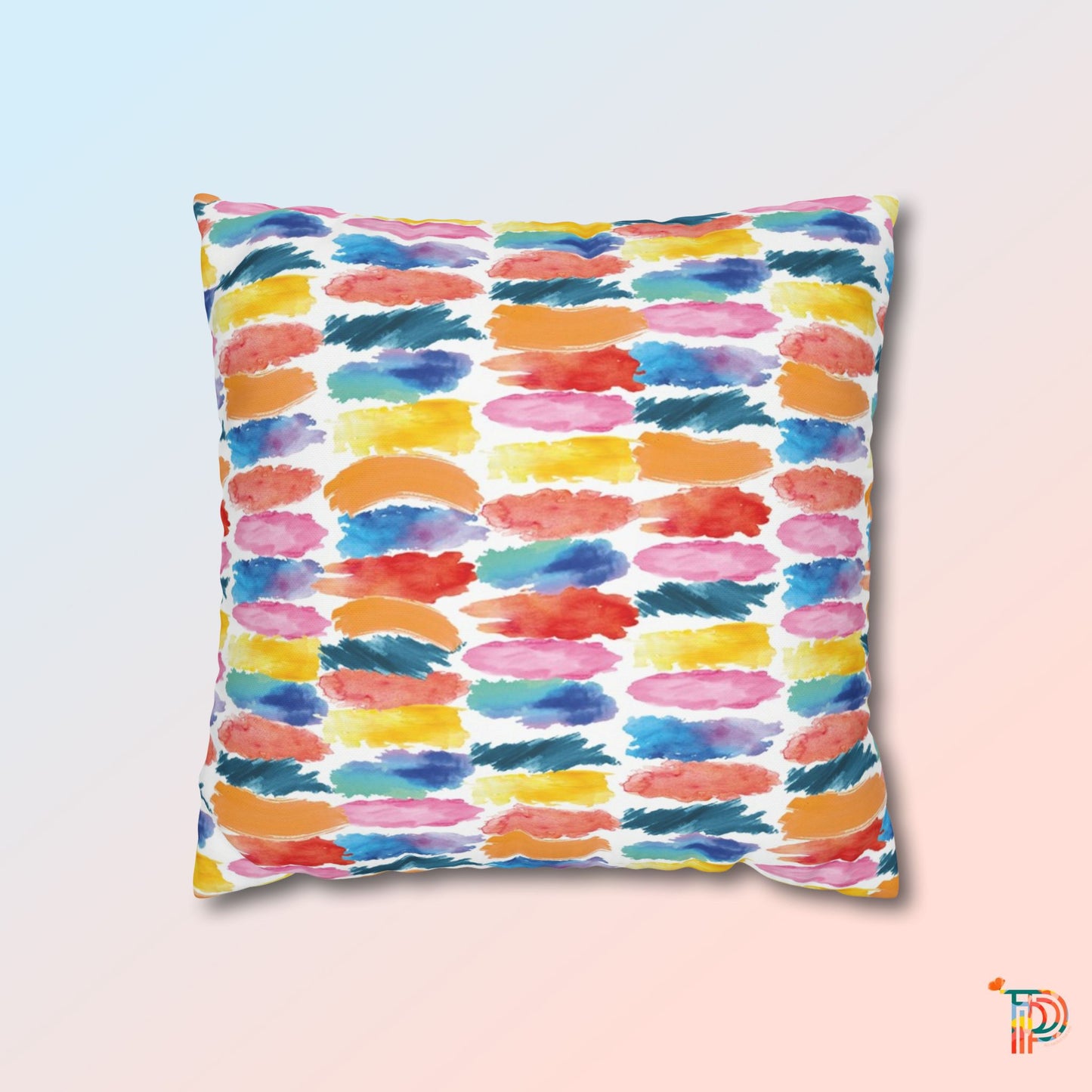 Watercolour Brush Stroke Poly Canvas Pillowcase