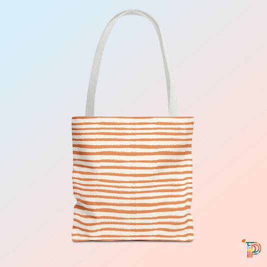 Peachy Stripe Tote Bag