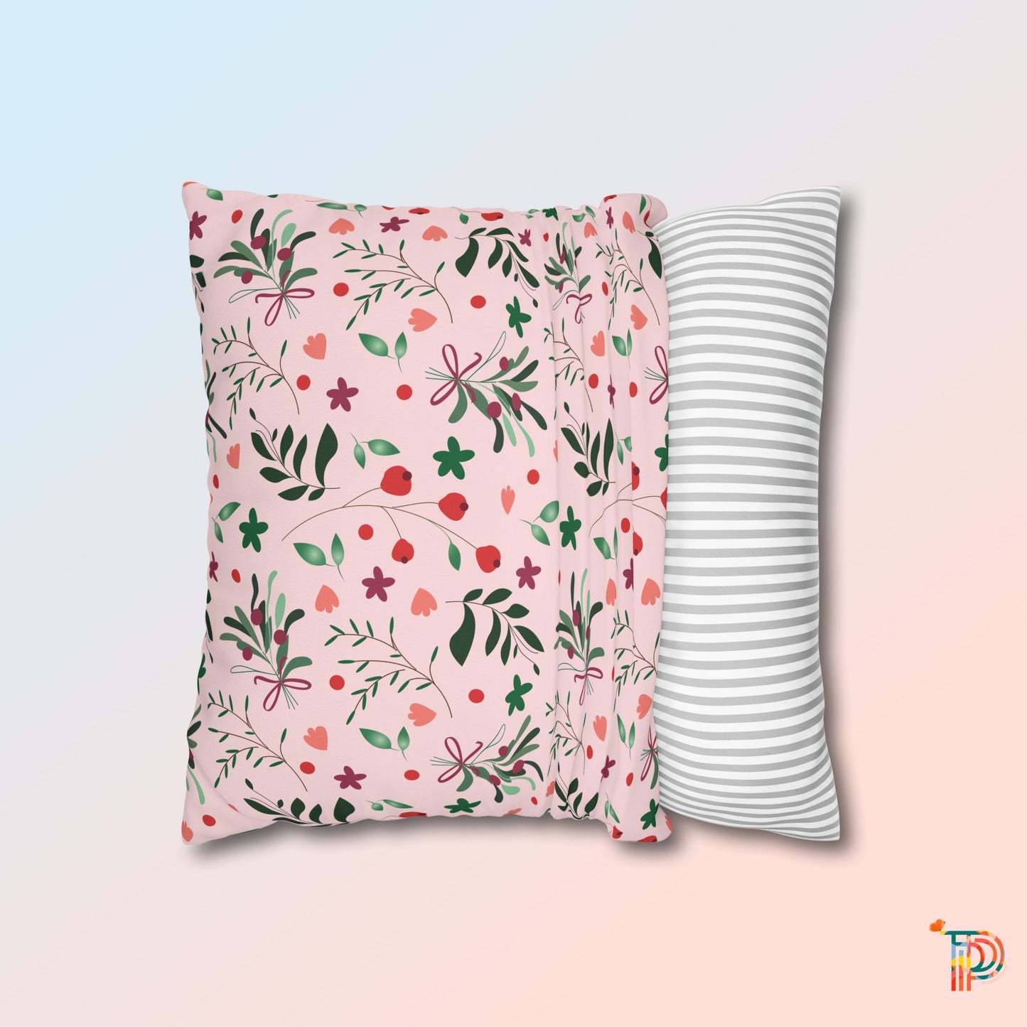 Christmas Floral Square Pillowcase