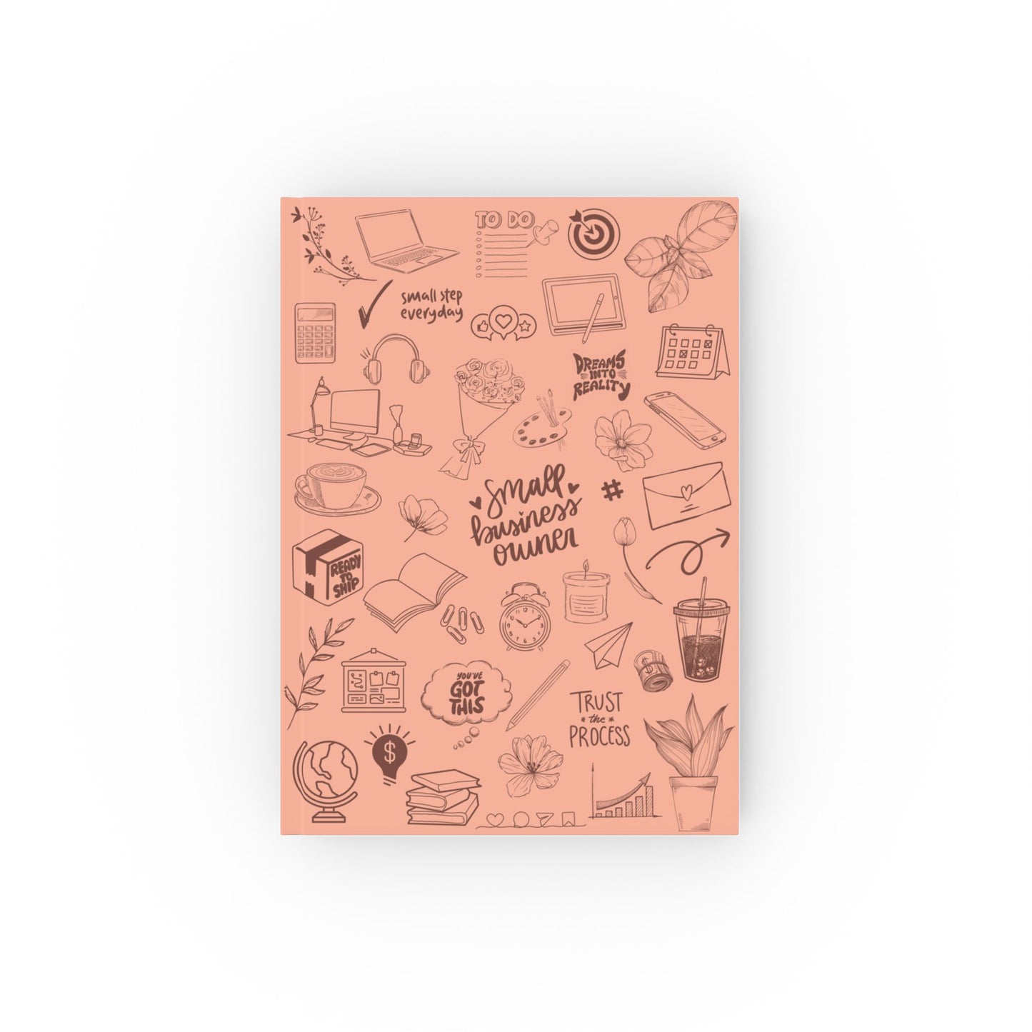 Hard Backed Journal - Peachy Prints for Small Business Girlies, Perfect Gift