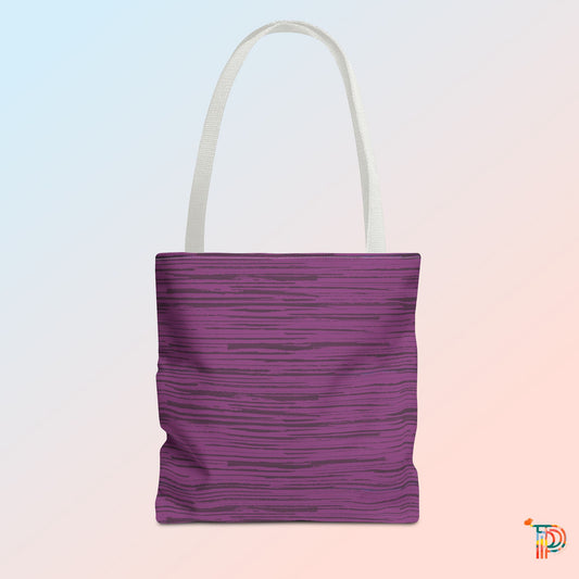 Sketchy Stripe Plum Tote Bag