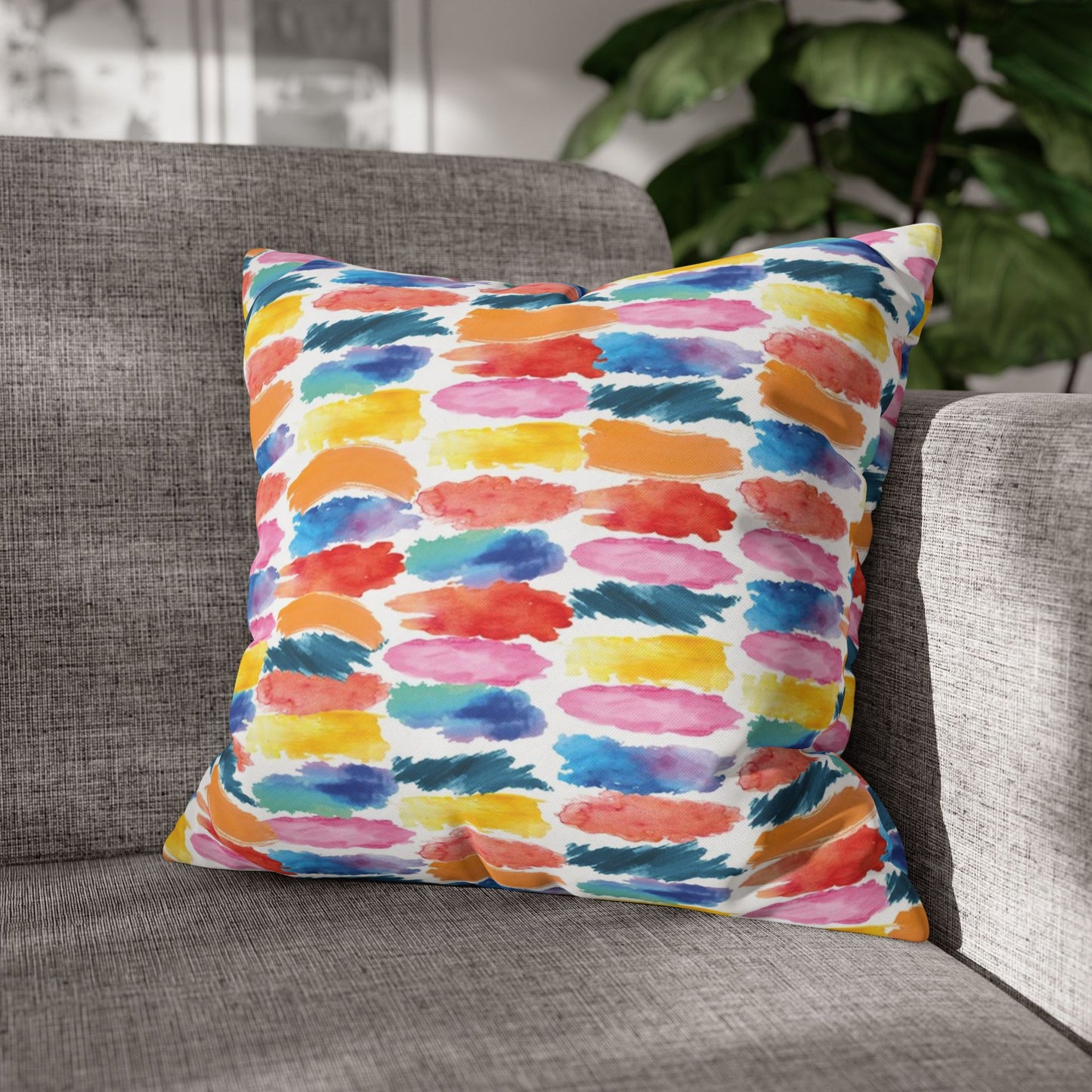 Watercolour Brush Stroke Poly Canvas Pillowcase