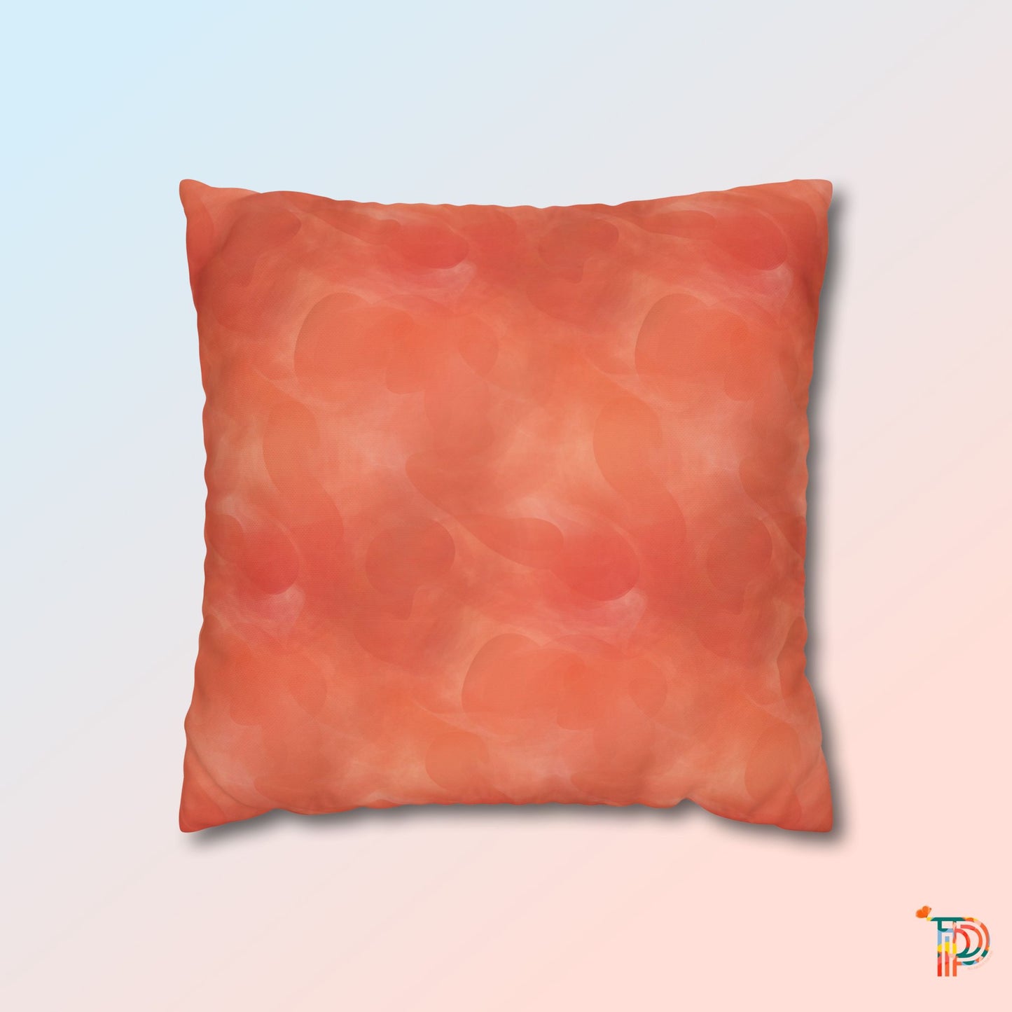 Peach Fuzz Square Poly Canvas Pillowcase