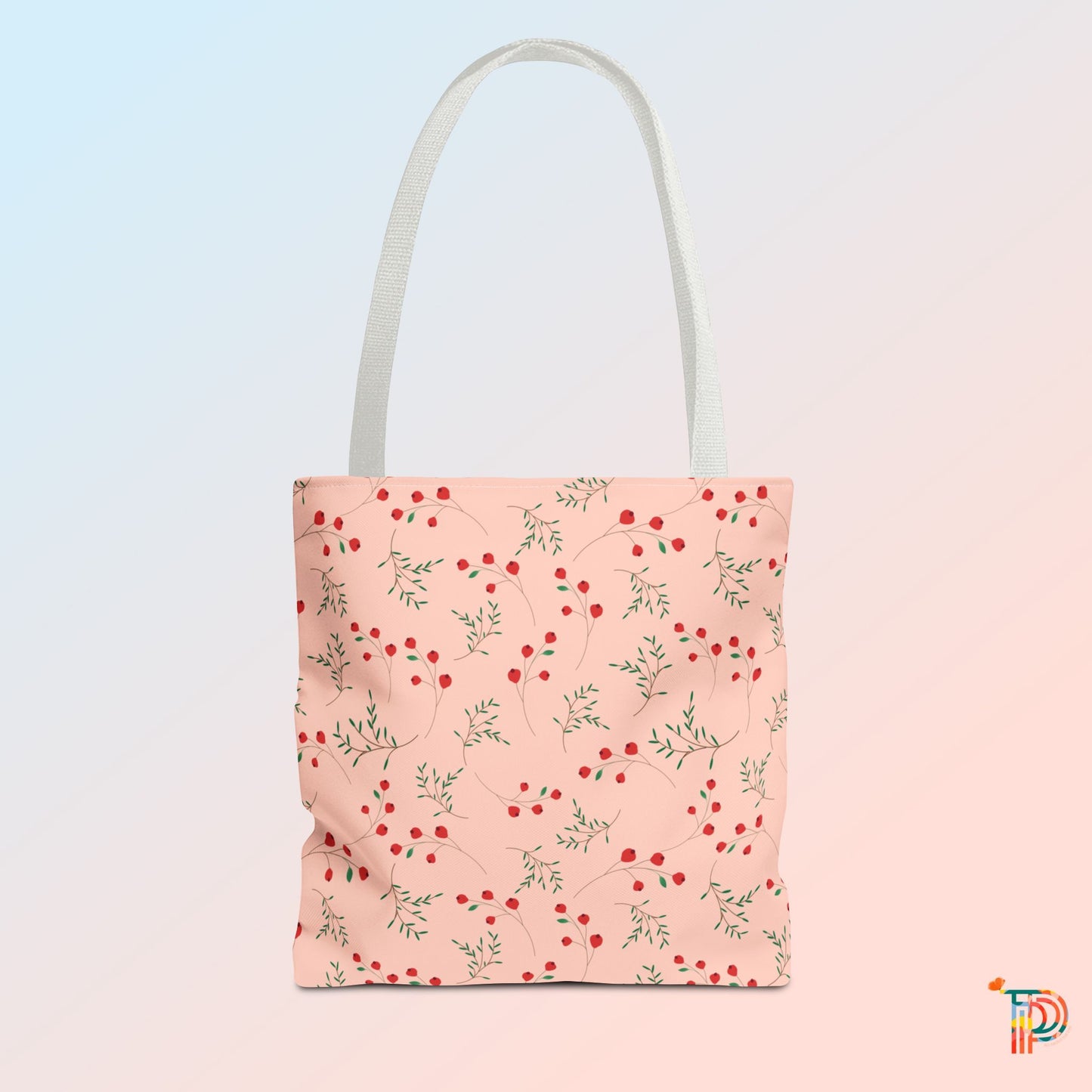 Peachy Soft Floral Tote Bag