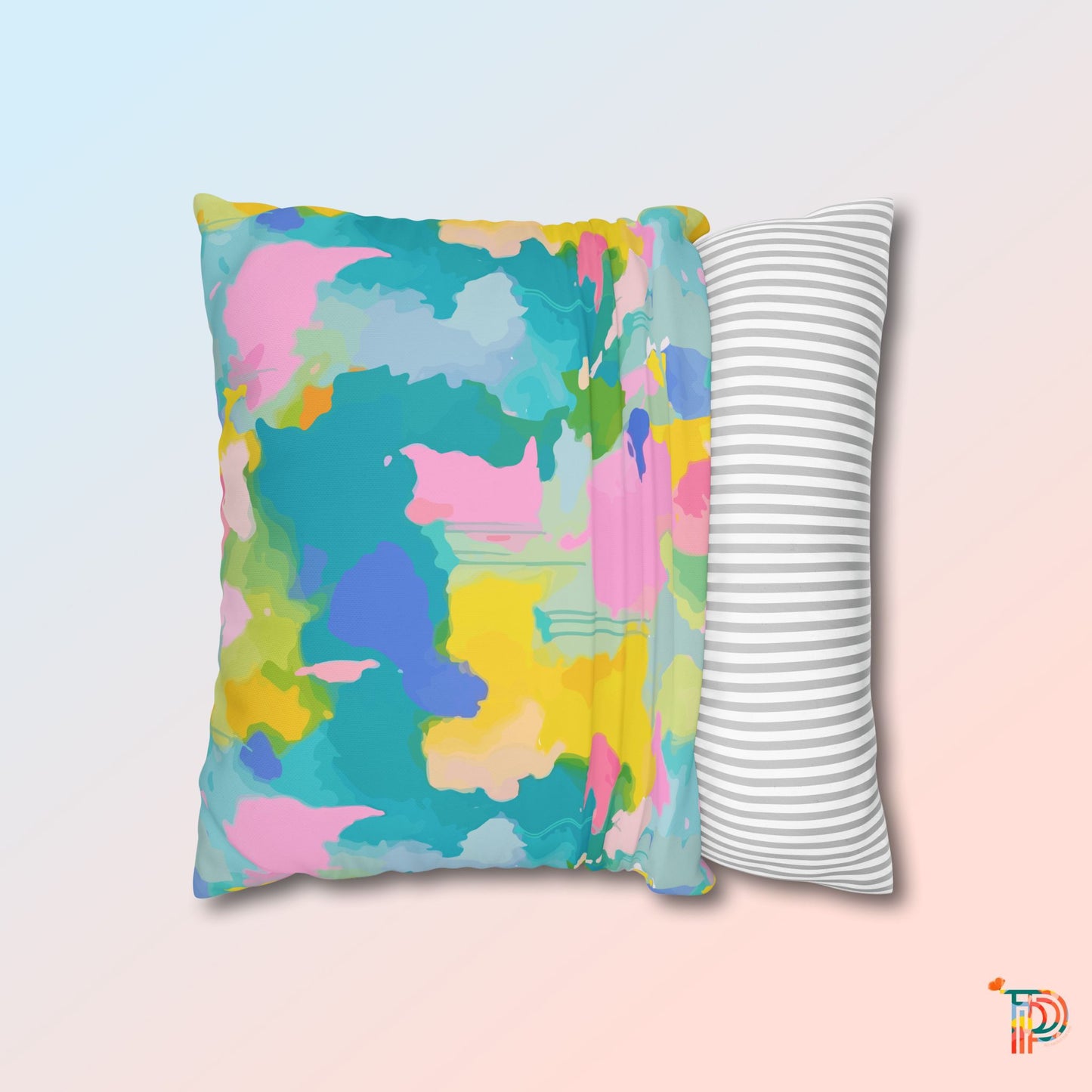 Abstract Paint Poly Canvas Pillowcase