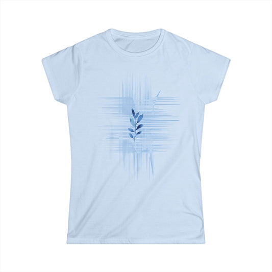 Light Blue leafy Women's Softstyle Tee