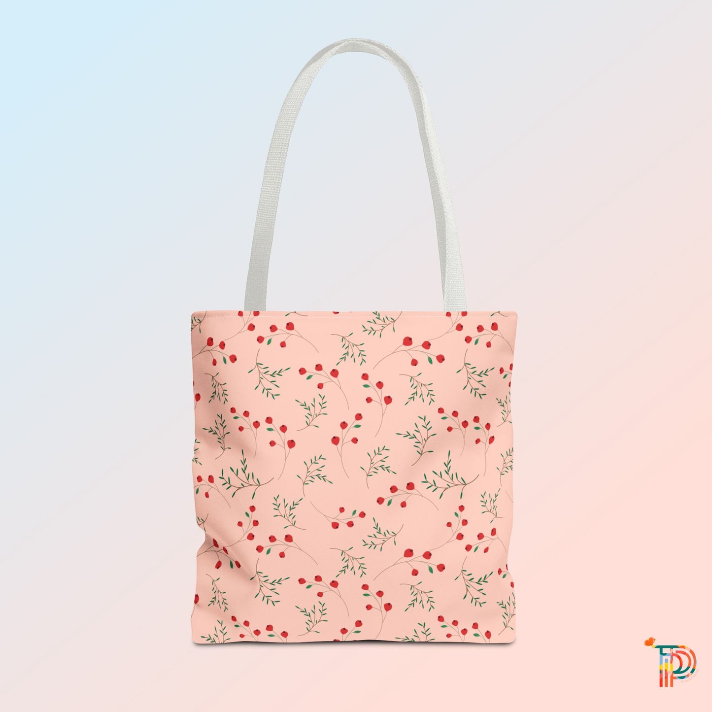 Peachy Soft Floral Tote Bag