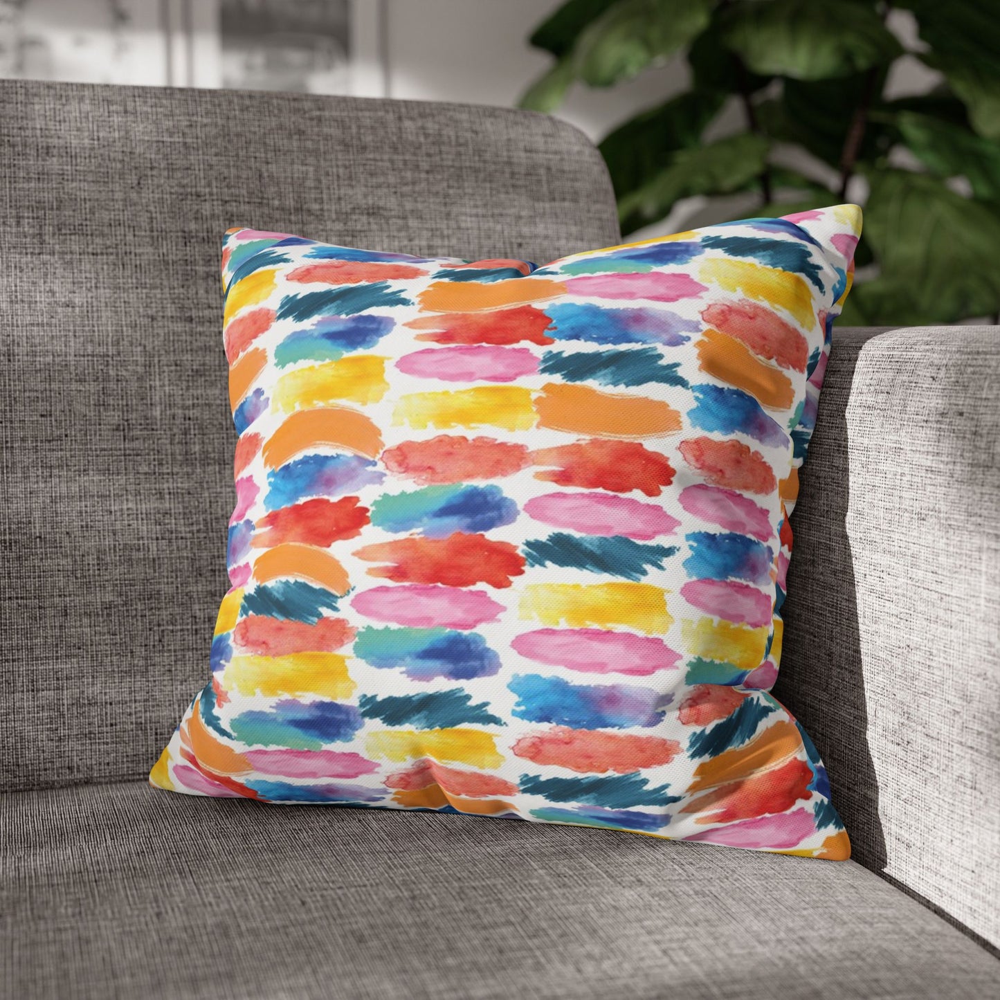 Watercolour Brush Stroke Poly Canvas Pillowcase