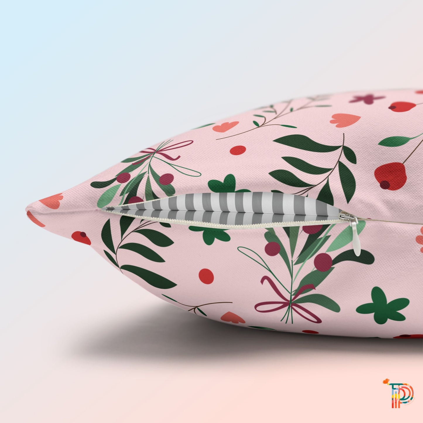 Christmas Floral Square Pillowcase