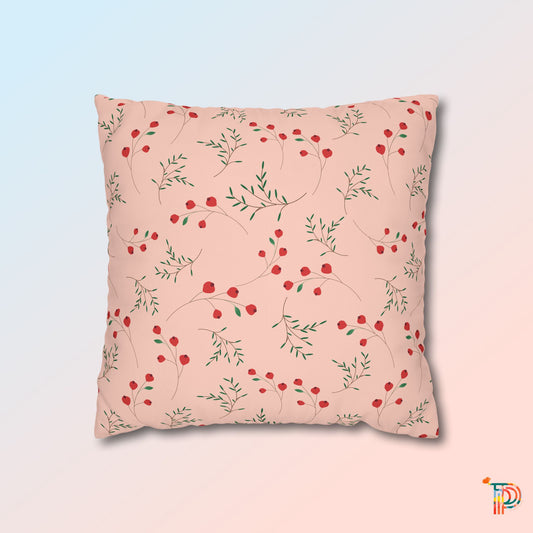 Soft Floral Peachy Square Pillowcase