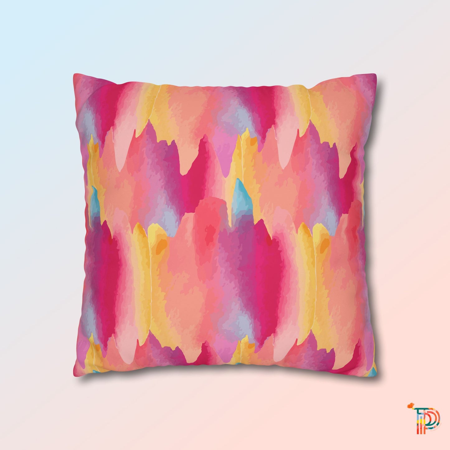 Artistic Paint Square Poly Canvas Pillowcase