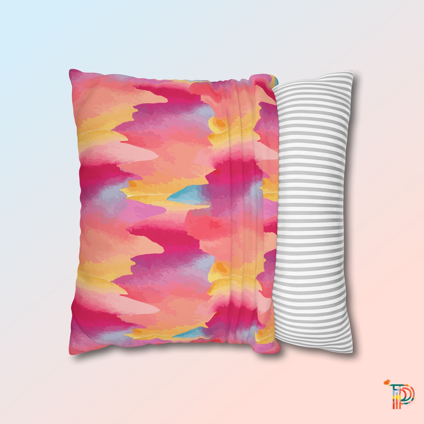 Artistic Paint Square Poly Canvas Pillowcase