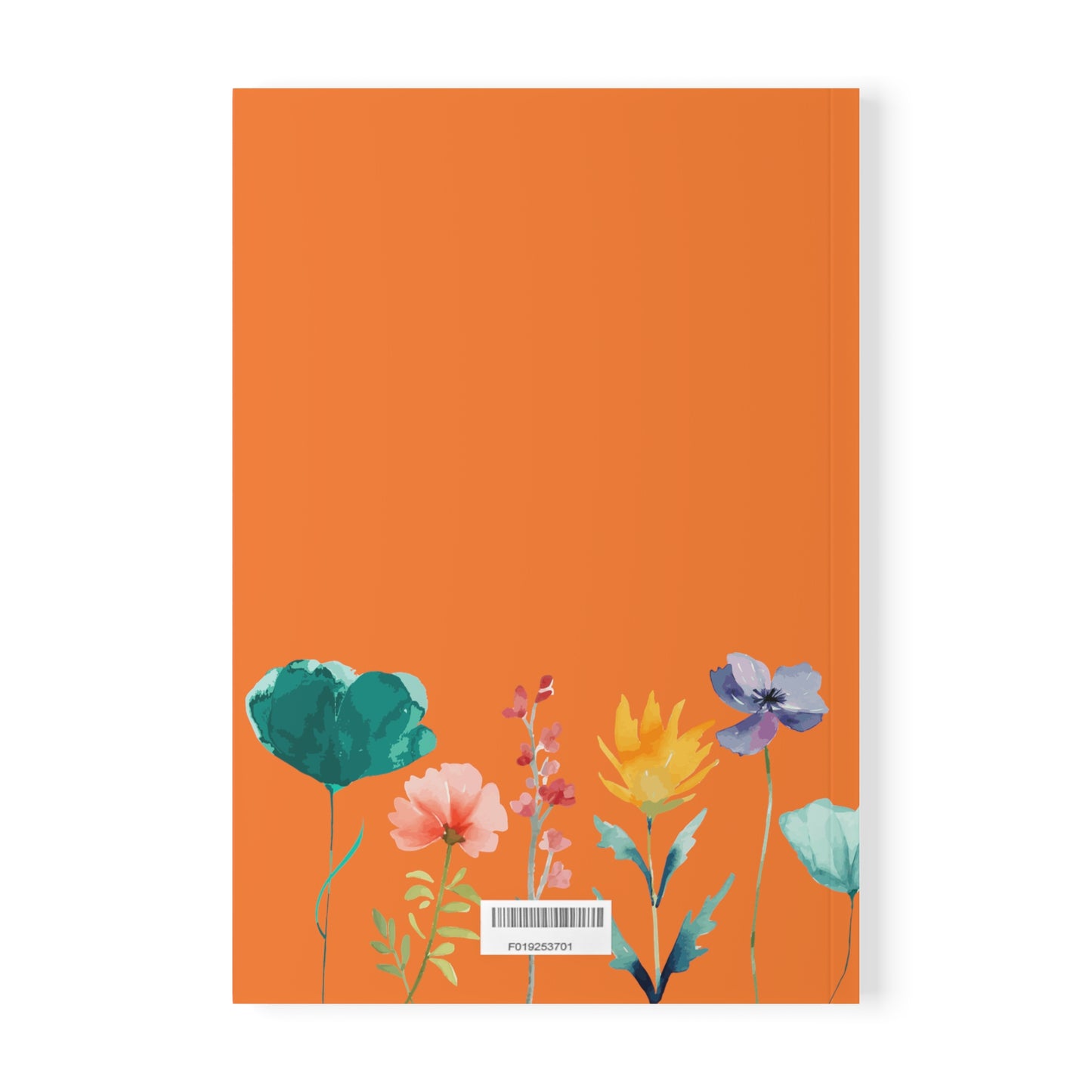 Orange Floral Softcover Notebook, A5