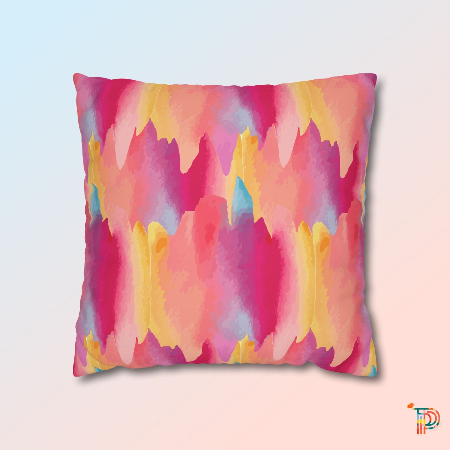 Artistic Paint Square Poly Canvas Pillowcase