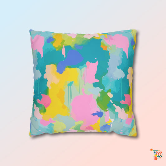 Abstract Paint Poly Canvas Pillowcase