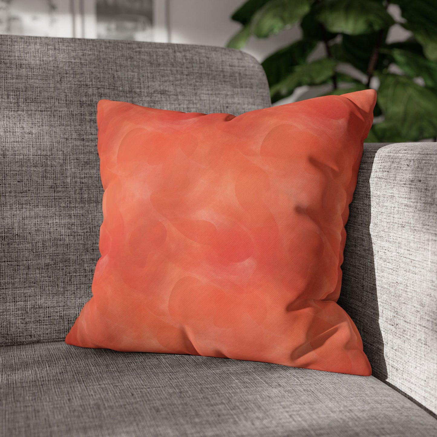 Peach Fuzz Square Poly Canvas Pillowcase