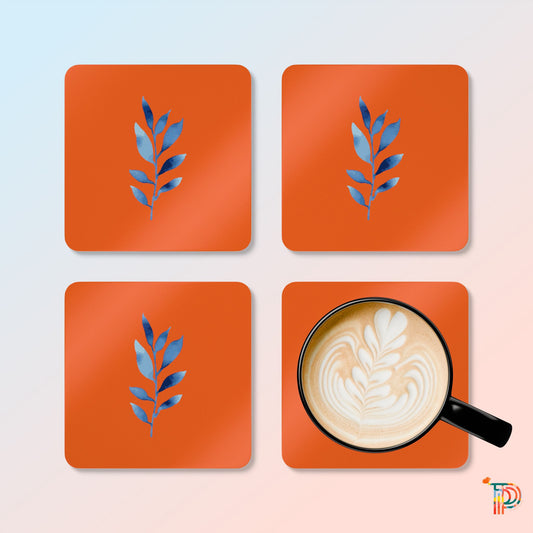 Orange Corkwood Coaster Set