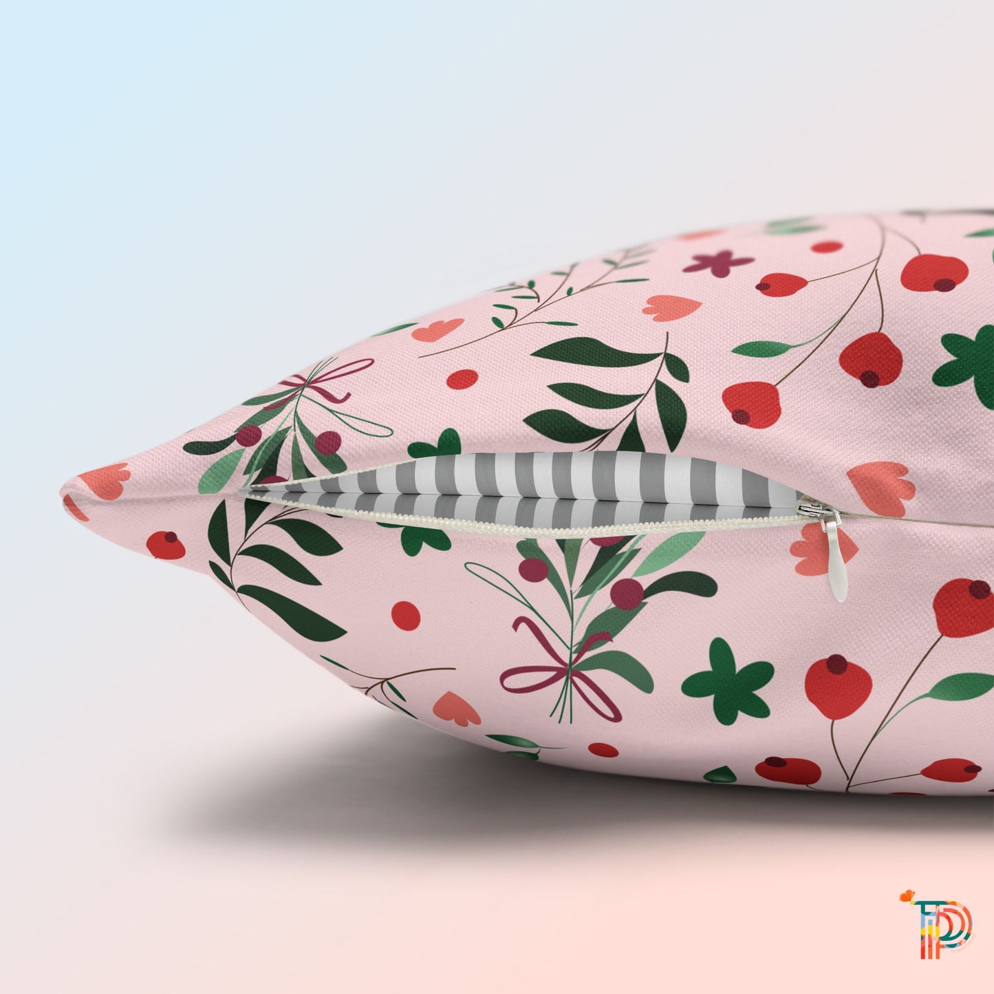 Christmas Floral Square Pillowcase