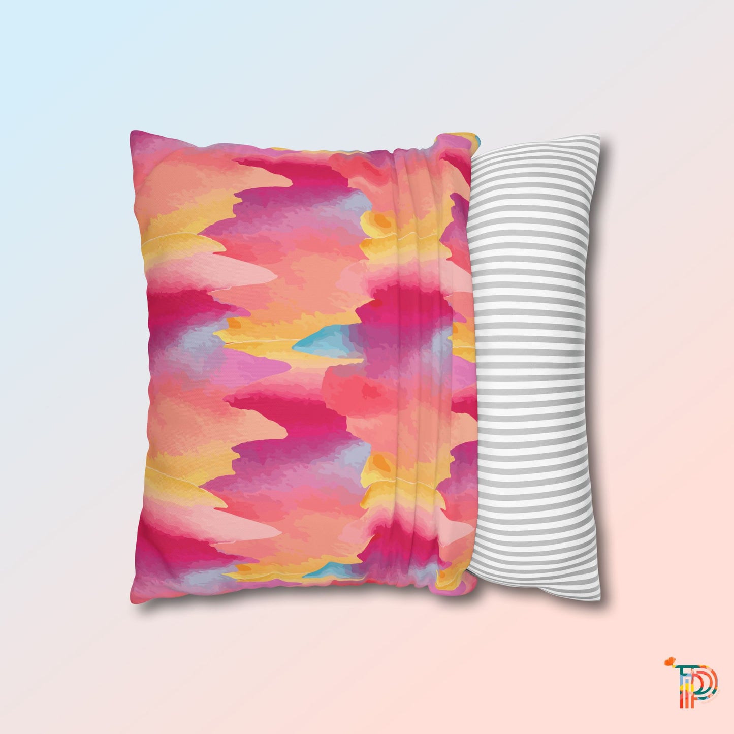 Artistic Paint Square Poly Canvas Pillowcase