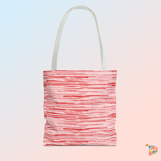 Sketchy Red Stripe Tote Bag