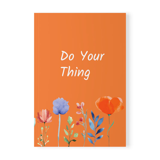 Orange Floral Softcover Notebook, A5