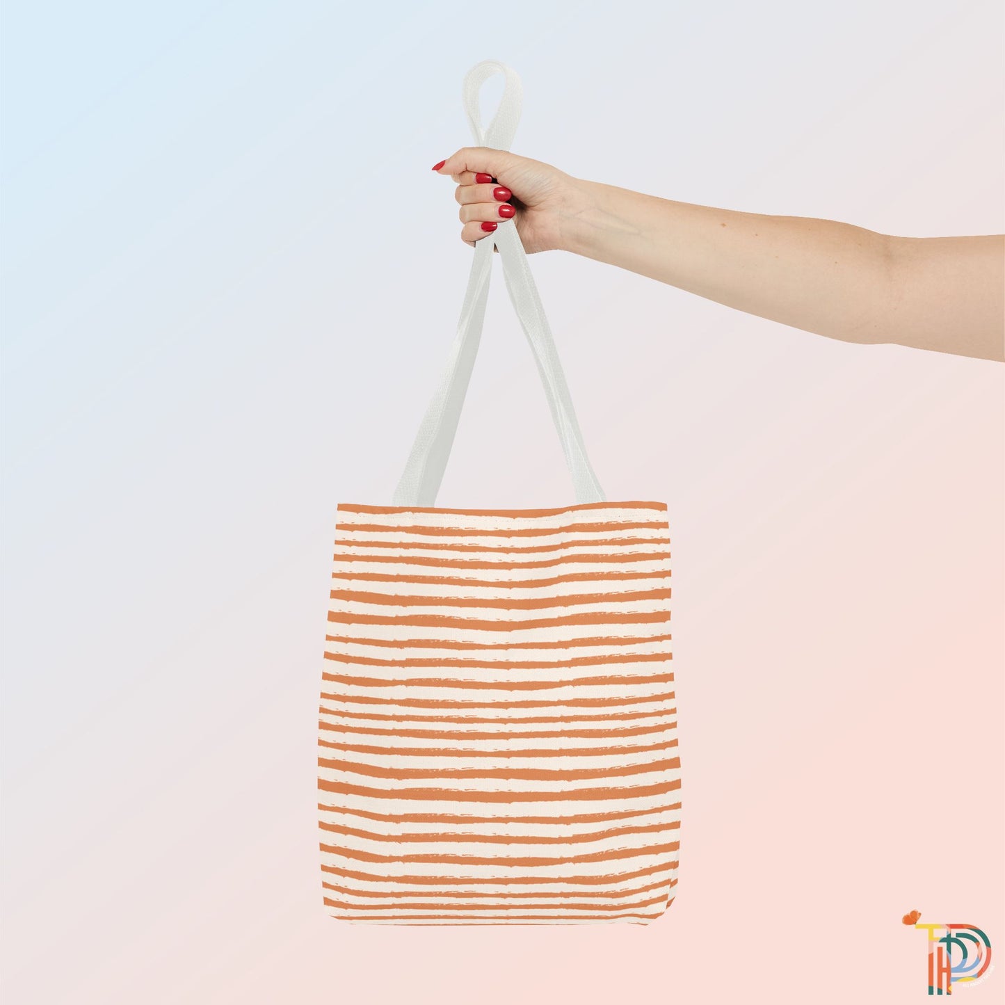 Peachy Stripe Tote Bag