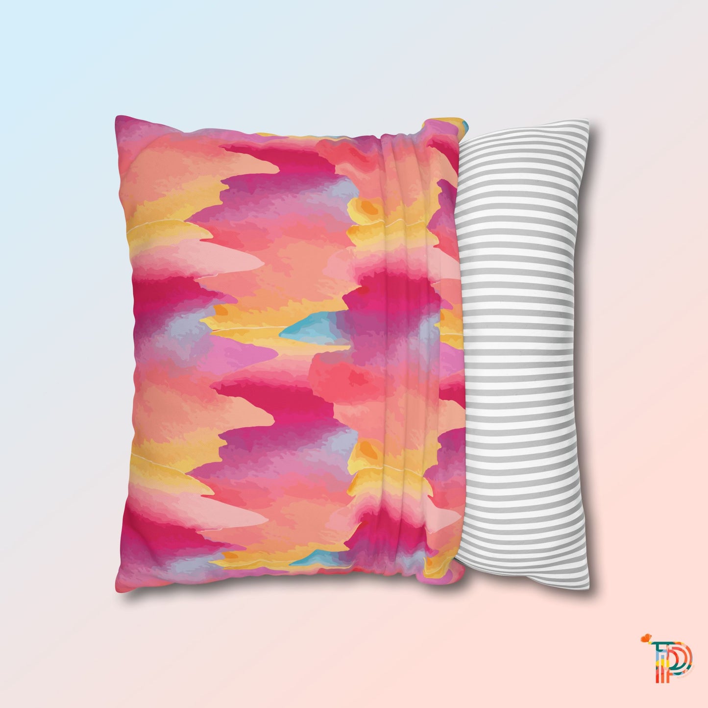 Artistic Paint Square Poly Canvas Pillowcase