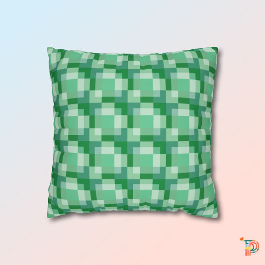 Green Gingham Print Fun and Bright Pillowcase