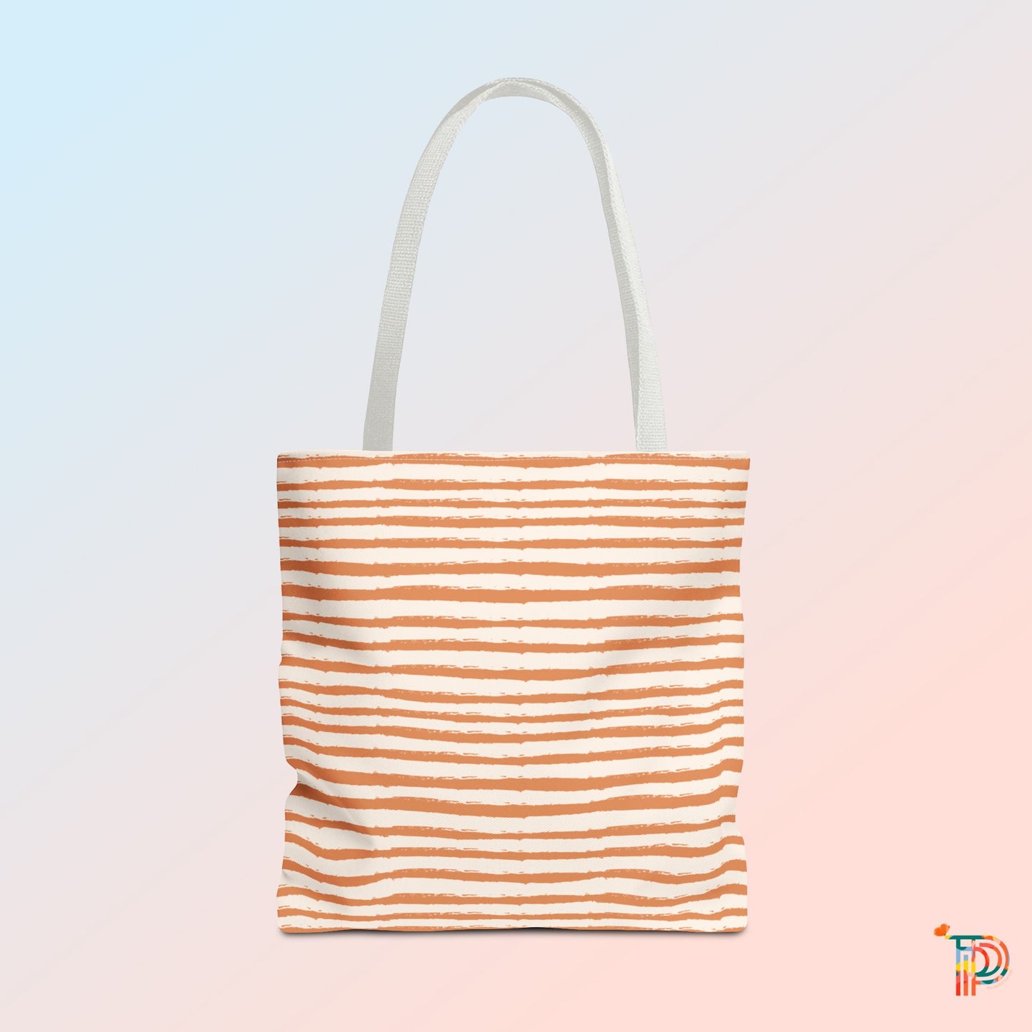 Peachy Stripe Tote Bag