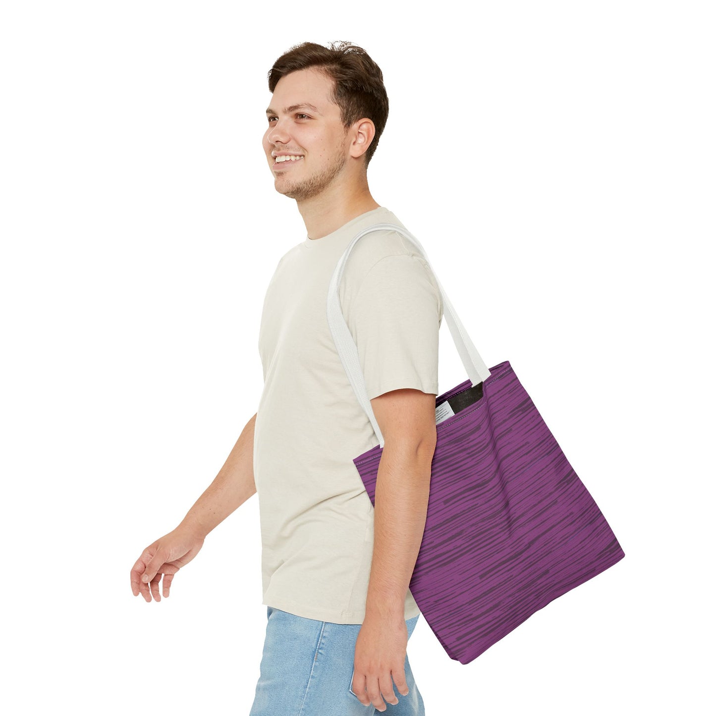 Sketchy Stripe Plum Tote Bag