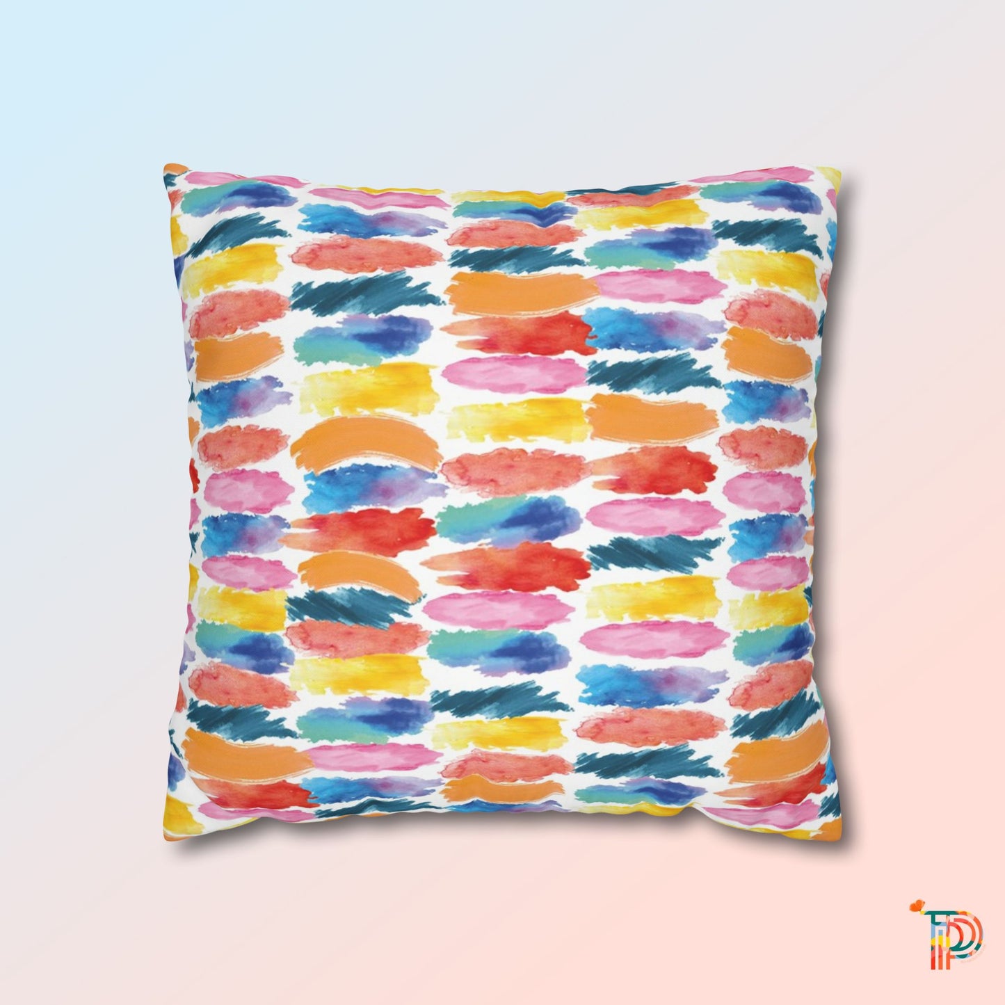 Watercolour Brush Stroke Poly Canvas Pillowcase