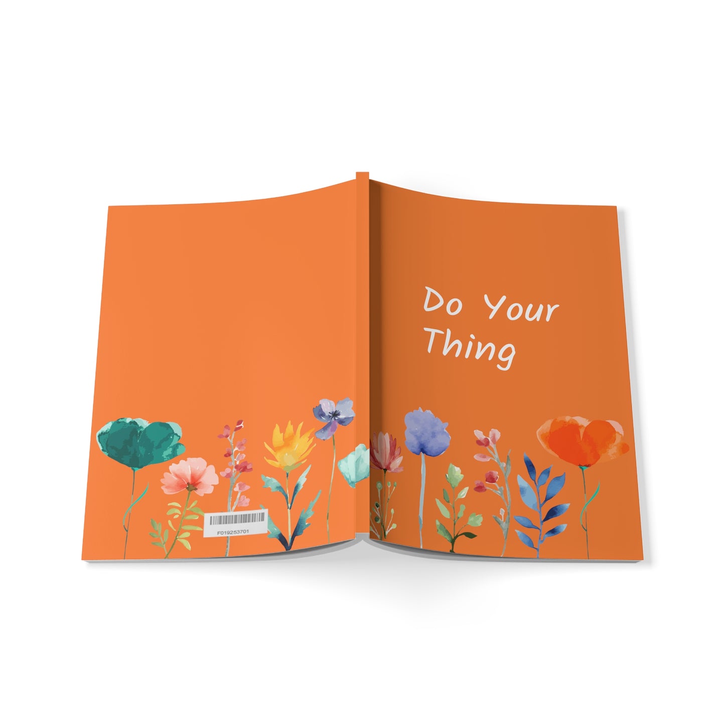 Orange Floral Softcover Notebook, A5