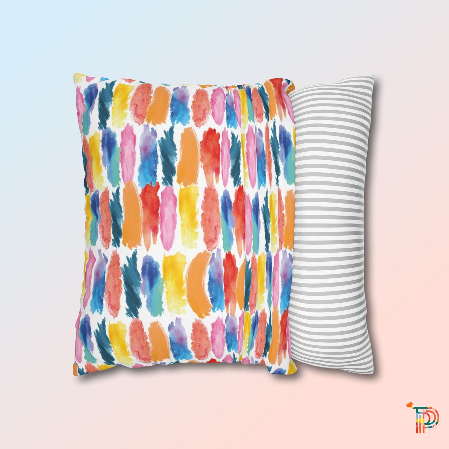 Watercolour Brush Stroke Poly Canvas Pillowcase