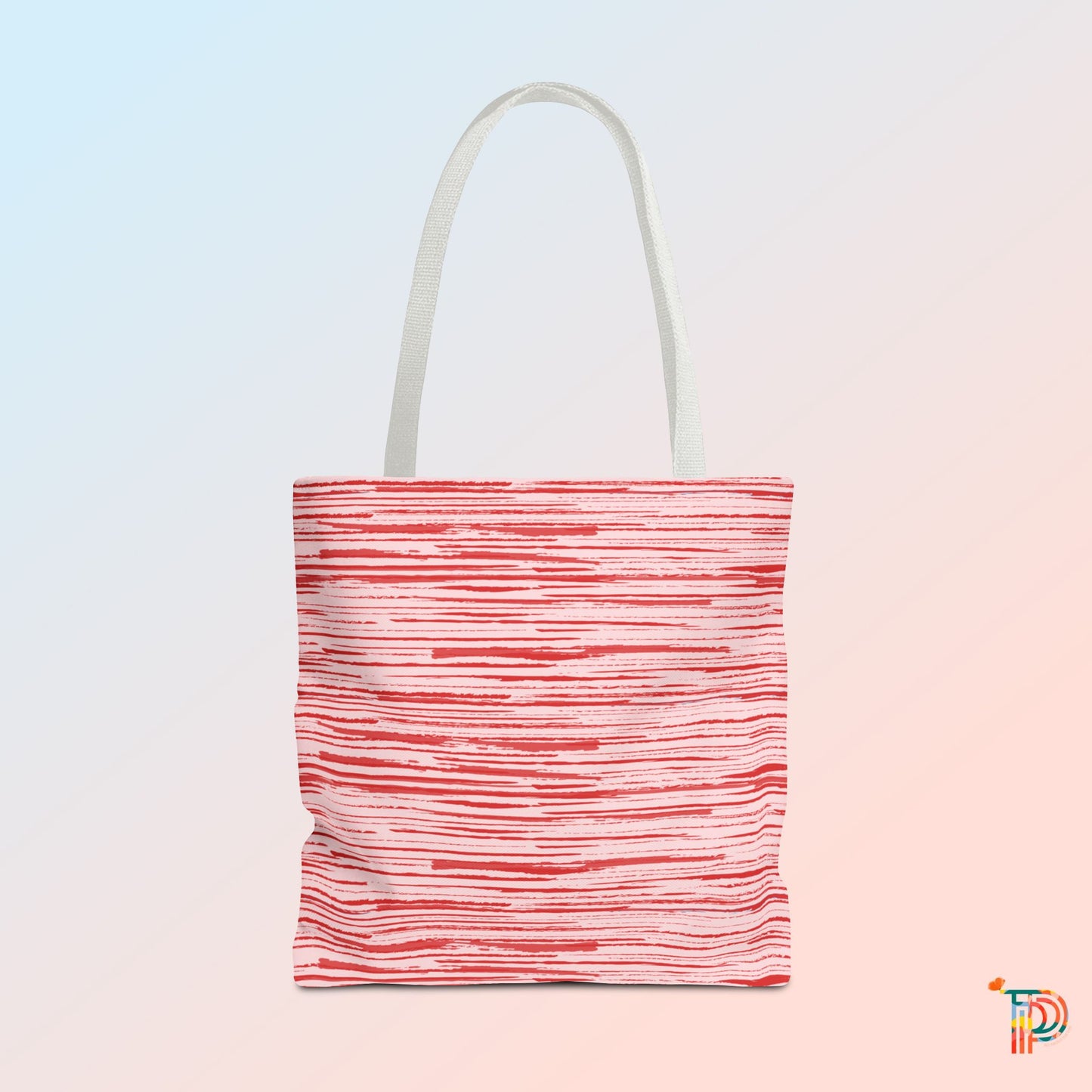 Sketchy Red Stripe Tote Bag