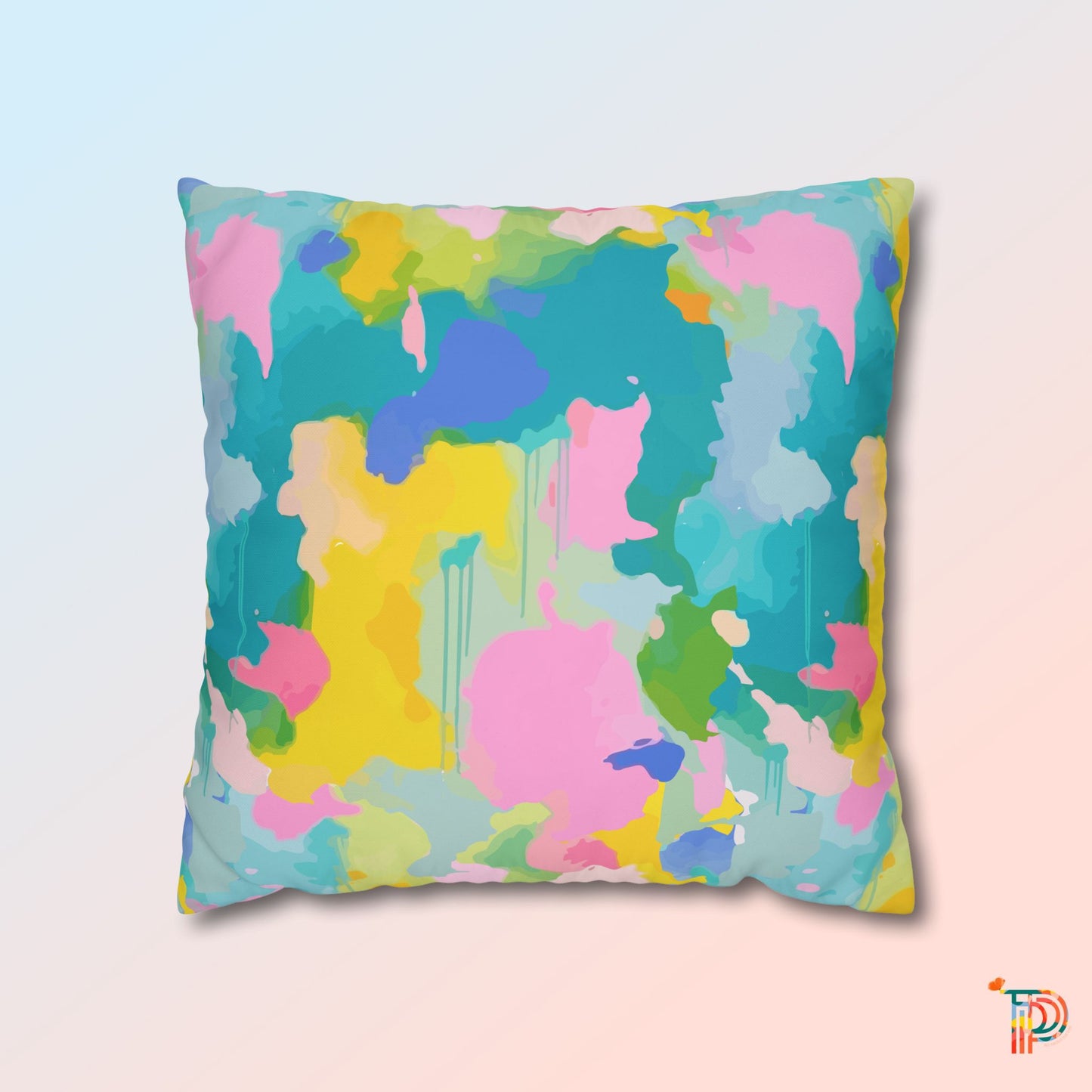 Abstract Paint Poly Canvas Pillowcase