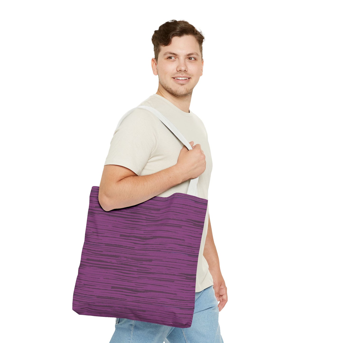 Sketchy Stripe Plum Tote Bag