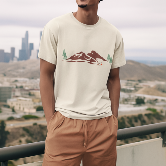 Sketched Mountain Graphic Men T-Shirt